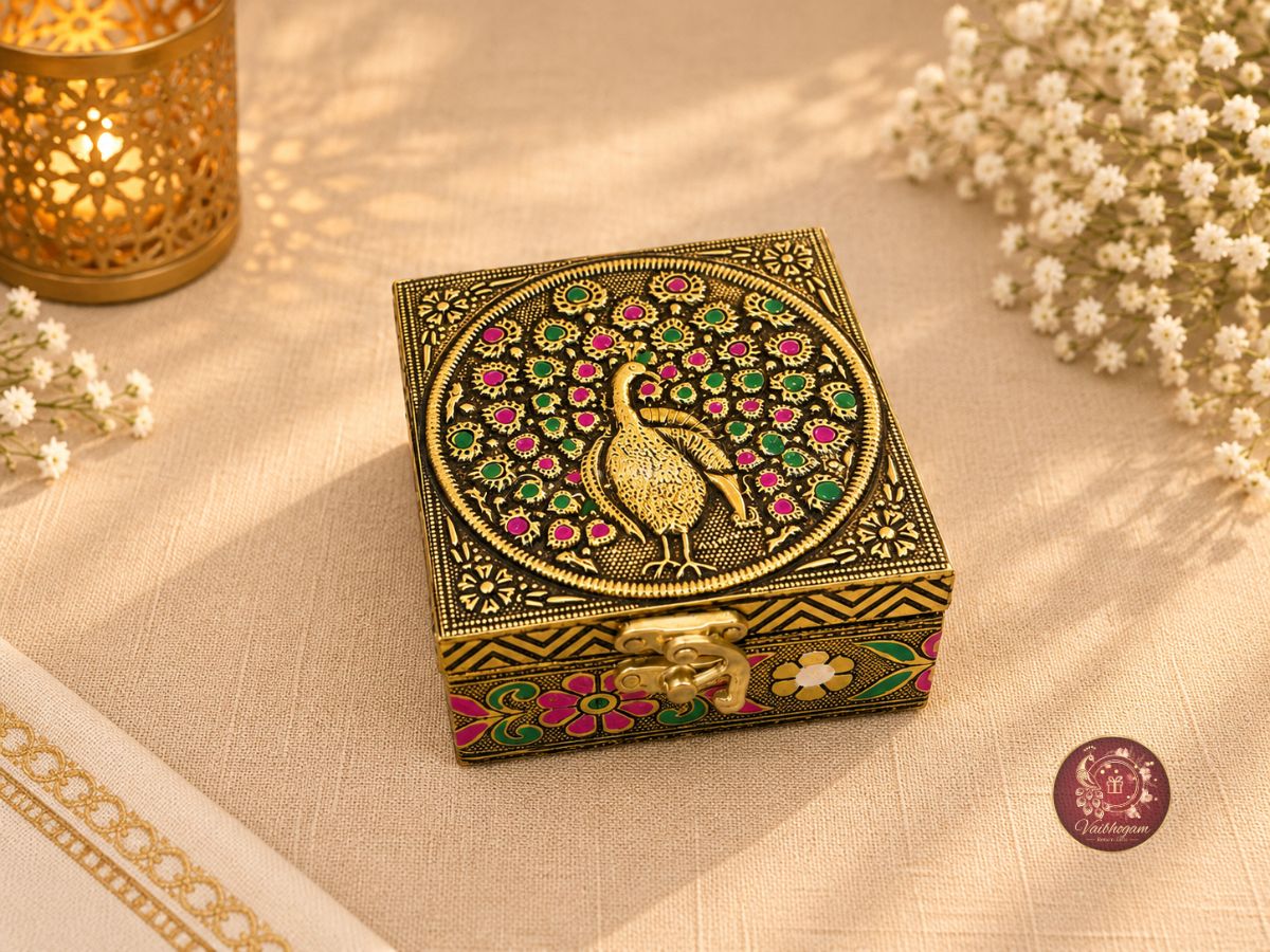 Peacock Wooden Jewel Box