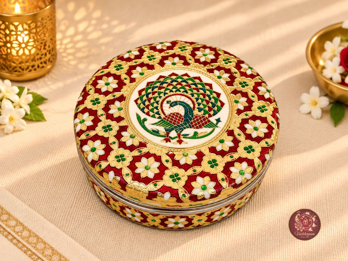 Meenakari Steel Spice Box image 3