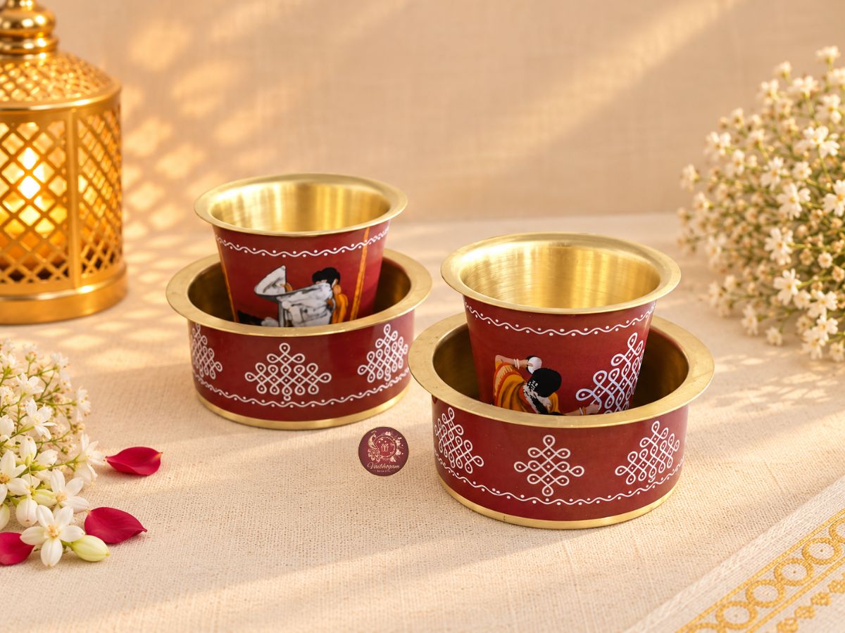 Printed Brass Dabara Set image 3