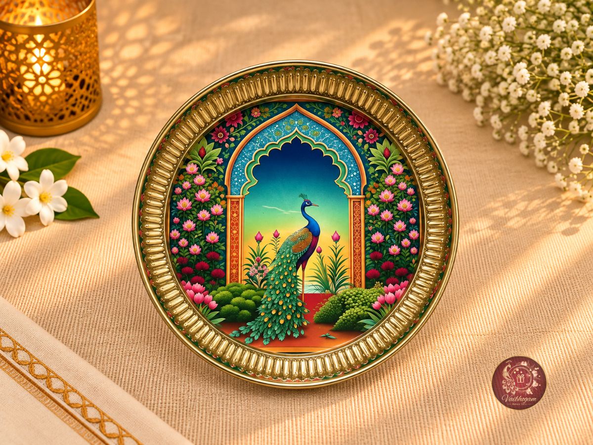 Pichwai Brass Plate Hamper image 4