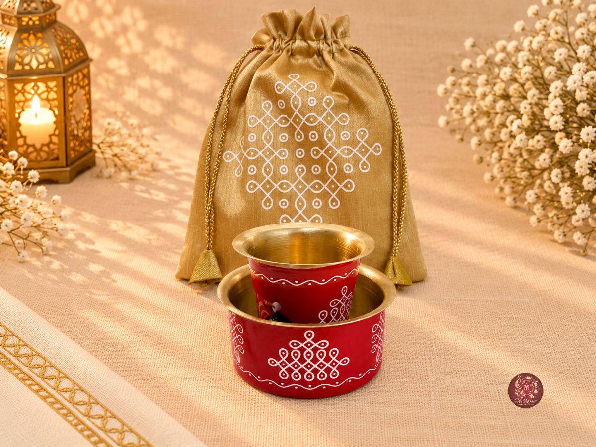 Printed Brass Dabara Set Hamper