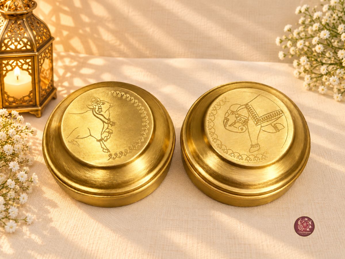 Mini Brass Puja/Spice Box